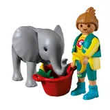 Playmobil Animals 72092 & Friends Слонёнок и смотритель 6 деталей — фото 3