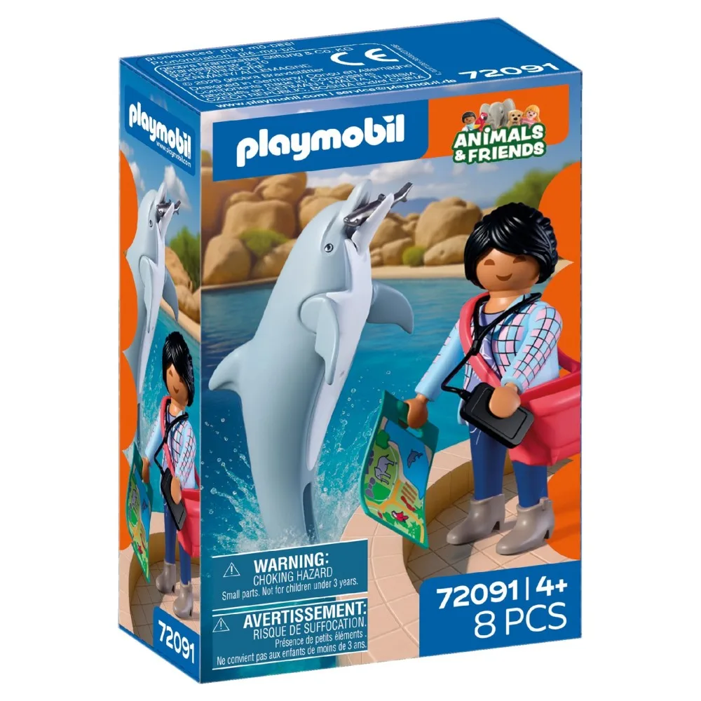 Playmobil Animals 72091 & Friends Дельфин и посетитель 8 деталей