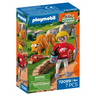 Playmobil Animals 72089 & Friends Тигр и посетитель 7 деталей