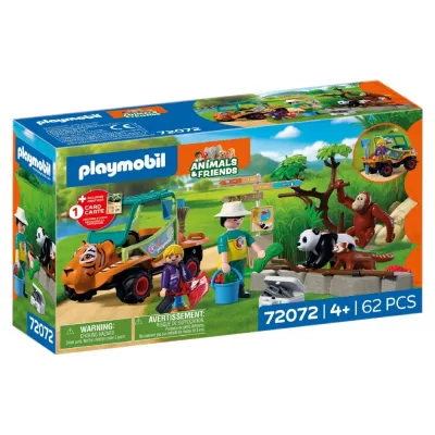 Playmobil Animals 72072 & Friends Смотритель зоопарка с автомобилем 62 детали