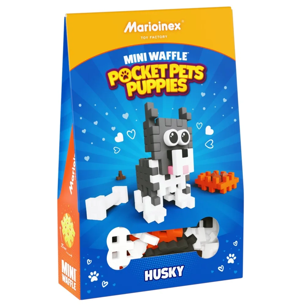 Конструктор Marioinex Mini Waffle POCKET PETS 907917 Хаски 44 деталей арт. 907917 / Конструктор Мариоинекс