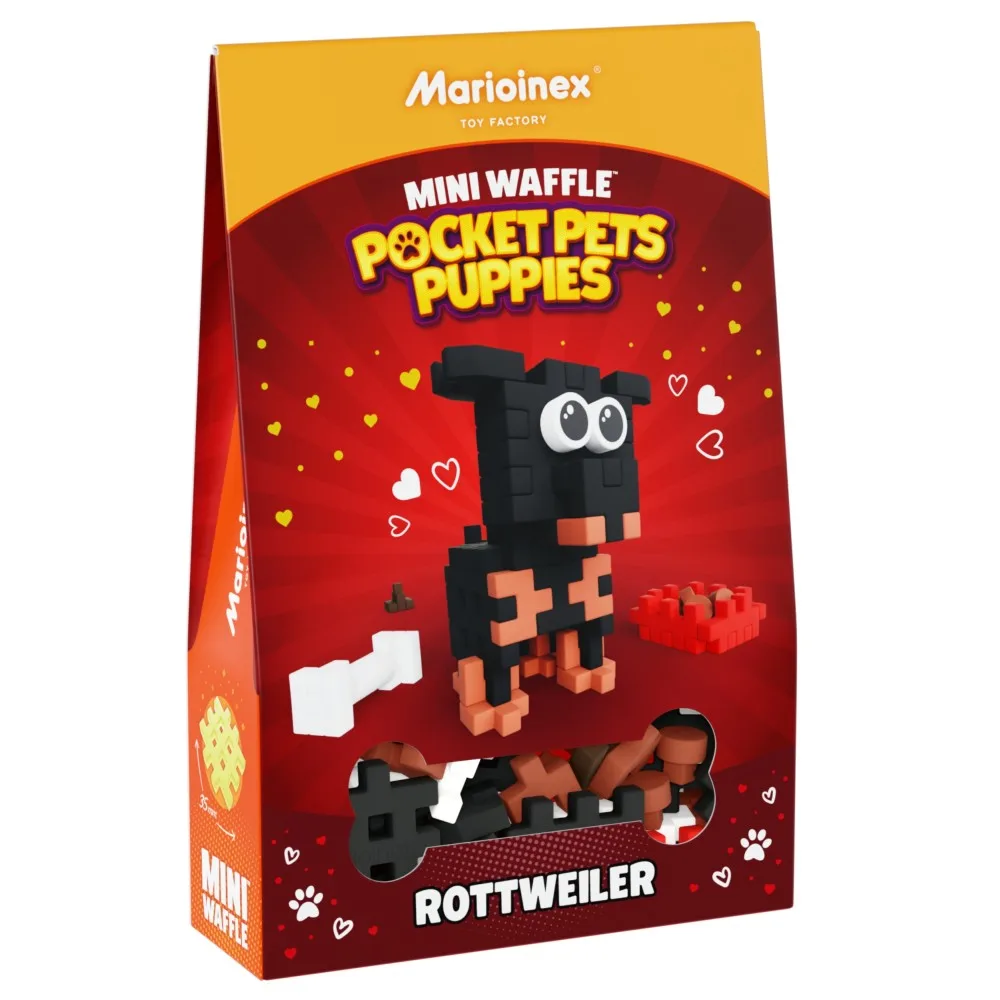 Конструктор Marioinex Mini Waffle POCKET PETS 907900 Ротвейлер 50 деталей арт. 907900 / Конструктор Мариоинекс