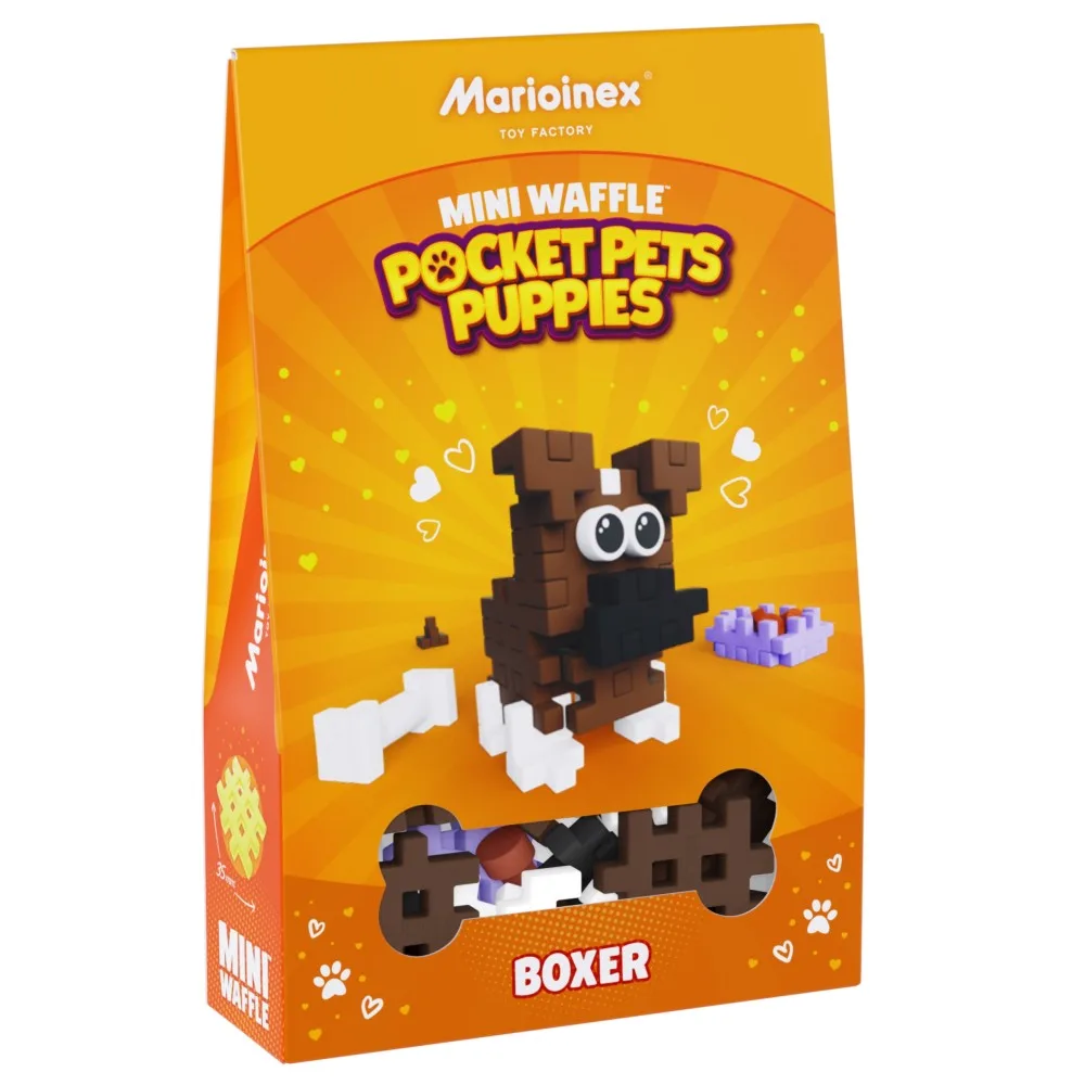 Конструктор Marioinex Mini Waffle POCKET PETS 907894 Боксёр 50 деталей арт. 907894 / Конструктор Мариоинекс