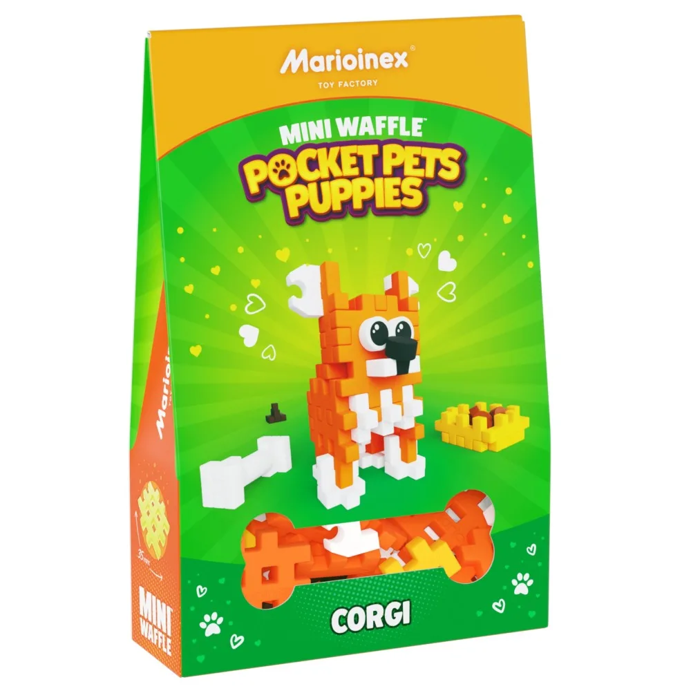 Конструктор Marioinex Mini Waffle POCKET PETS 907870 Вельш-корги пемброк 49 деталей арт. 907870 / Конструктор Мариоинекс