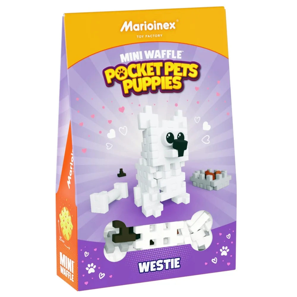 Конструктор Marioinex Mini Waffle POCKET PETS 907863 Вест-хайленд-уайт-терьер 49 деталей арт. 907863 / Конструктор Мариоинекс