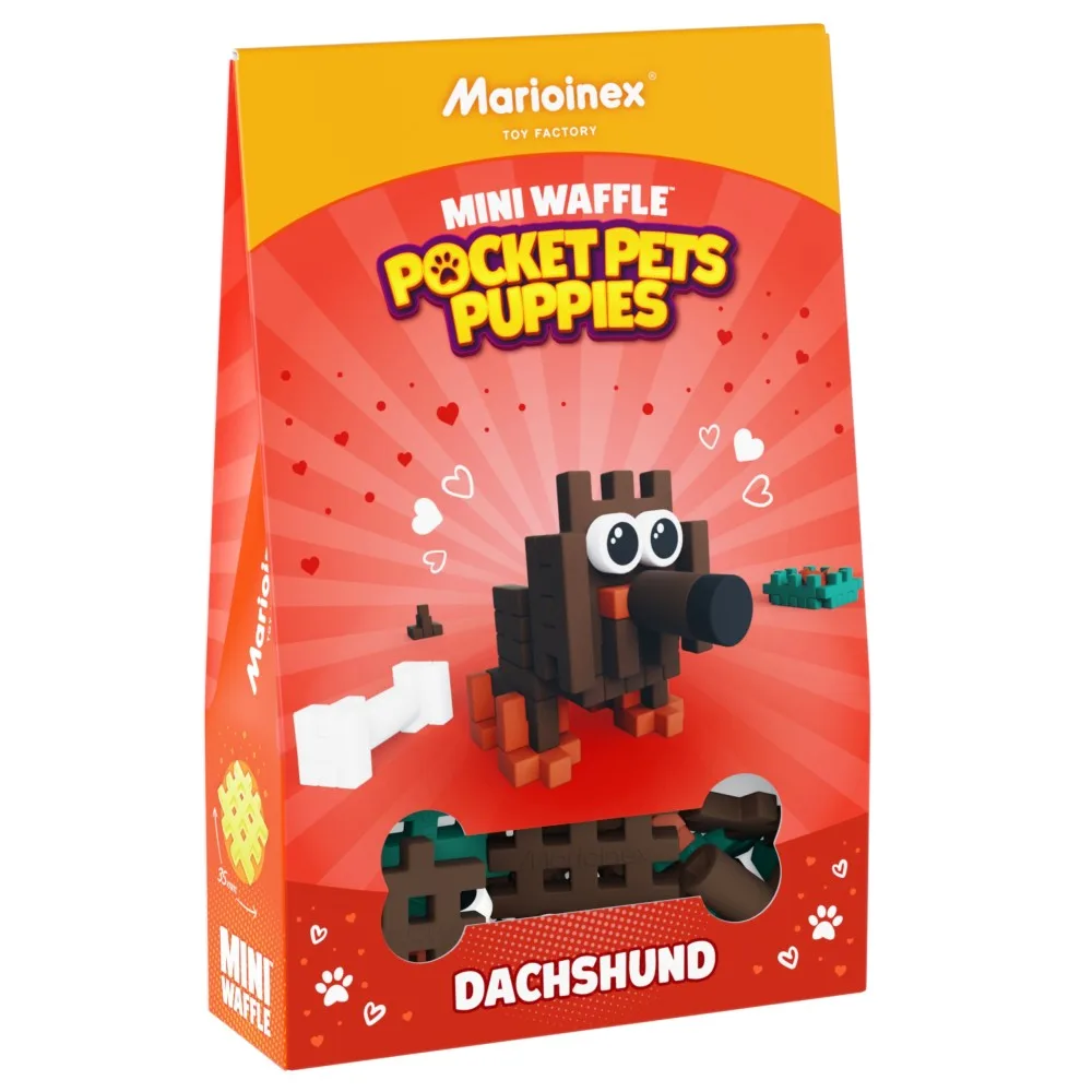 Конструктор Marioinex Mini Waffle POCKET PETS 907832 Такса 43 деталей арт. 907832 / Конструктор Мариоинекс