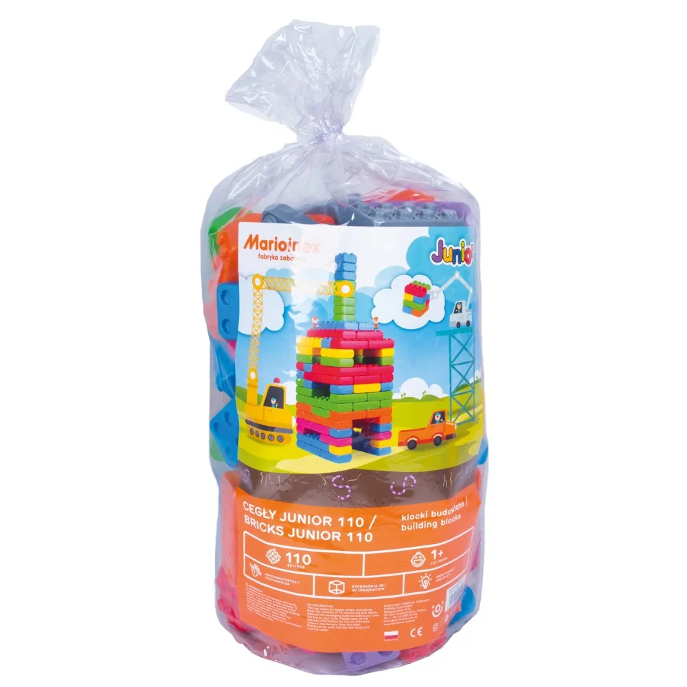Конструктор Marioinex 901724 Строительные кирпичи Junior 110 деталей арт. 901724 / Конструктор Мариоинекс