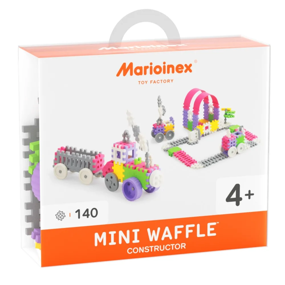 Конструктор Marioinex Mini Waffle 902837 140 деталей розовый арт. 902837 / Конструктор Мариоинекс