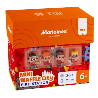 Конструктор Marioinex Mini Waffle CITY 906279 Пожарное депо 280 деталей арт. 906279 / Конструктор Мариоинекс