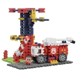 Конструктор Marioinex Mini Waffle CITY 906279 Пожарное депо 280 деталей арт. 906279 / Конструктор Мариоинекс — фото 4
