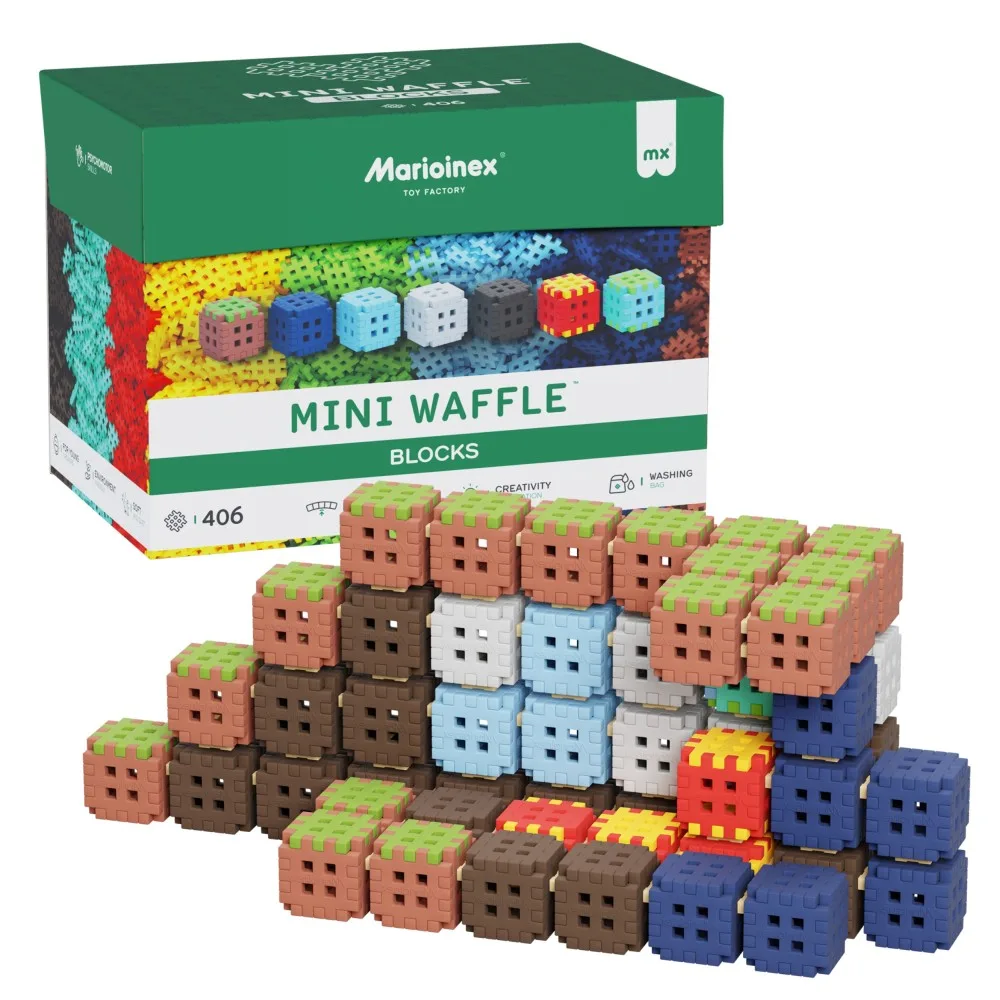 Конструктор Marioinex Mini Waffle GREEN BLOCKS 908426 406 деталей арт. 908426 / Конструктор Мариоинекс