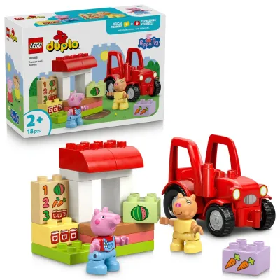 Конструктор LEGO DUPLO 10468 Свинка Пеппа Трактор и рынок