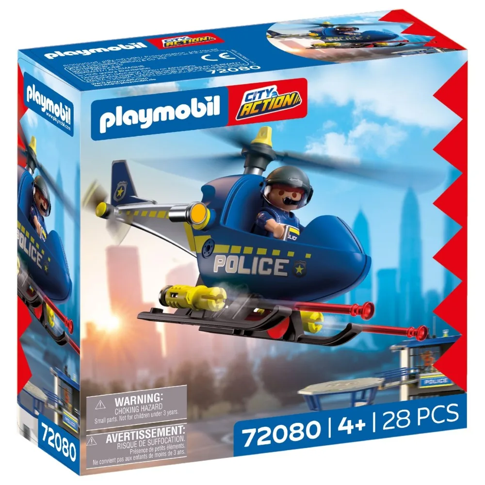 Игровой набор Playmobil 72080 Полицейский вертолёт с радаром City Action 72080 28 деталей