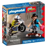 Игровой набор Playmobil 72079 Полицейская погоня на мотоцикле City Action 72079 17 деталей — фото 1