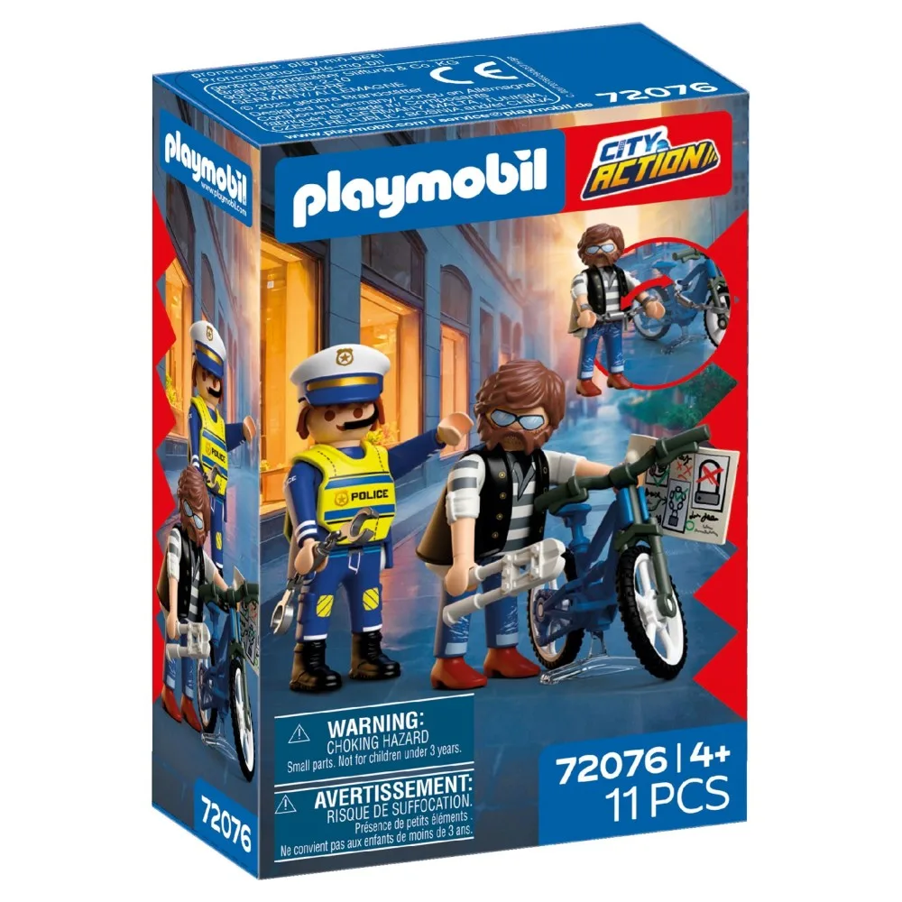 Игровой набор Playmobil 72076 Кража велосипеда City Action 72076 11 деталей