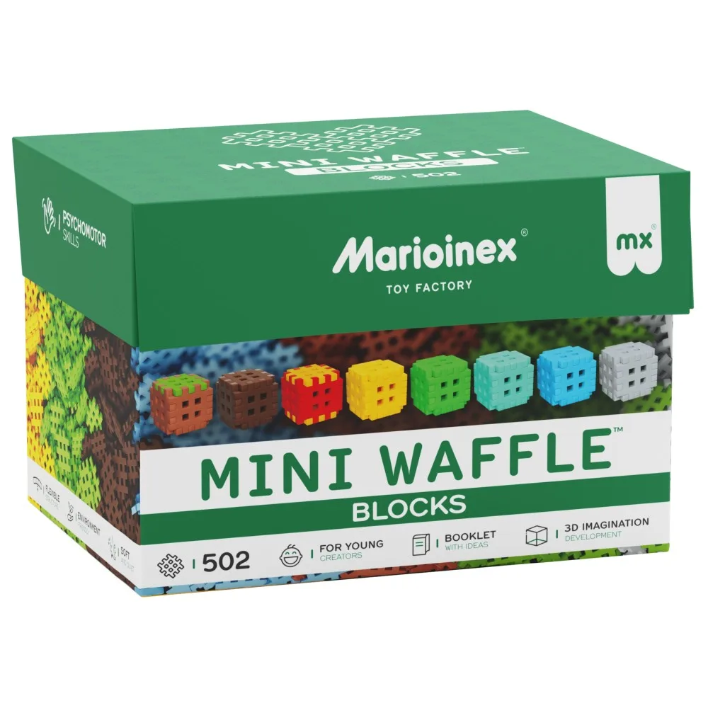 Конструктор Marioinex Mini Waffle GREEN BLOCKS 908228 502 деталей арт. 908228 / Конструктор Мариоинекс