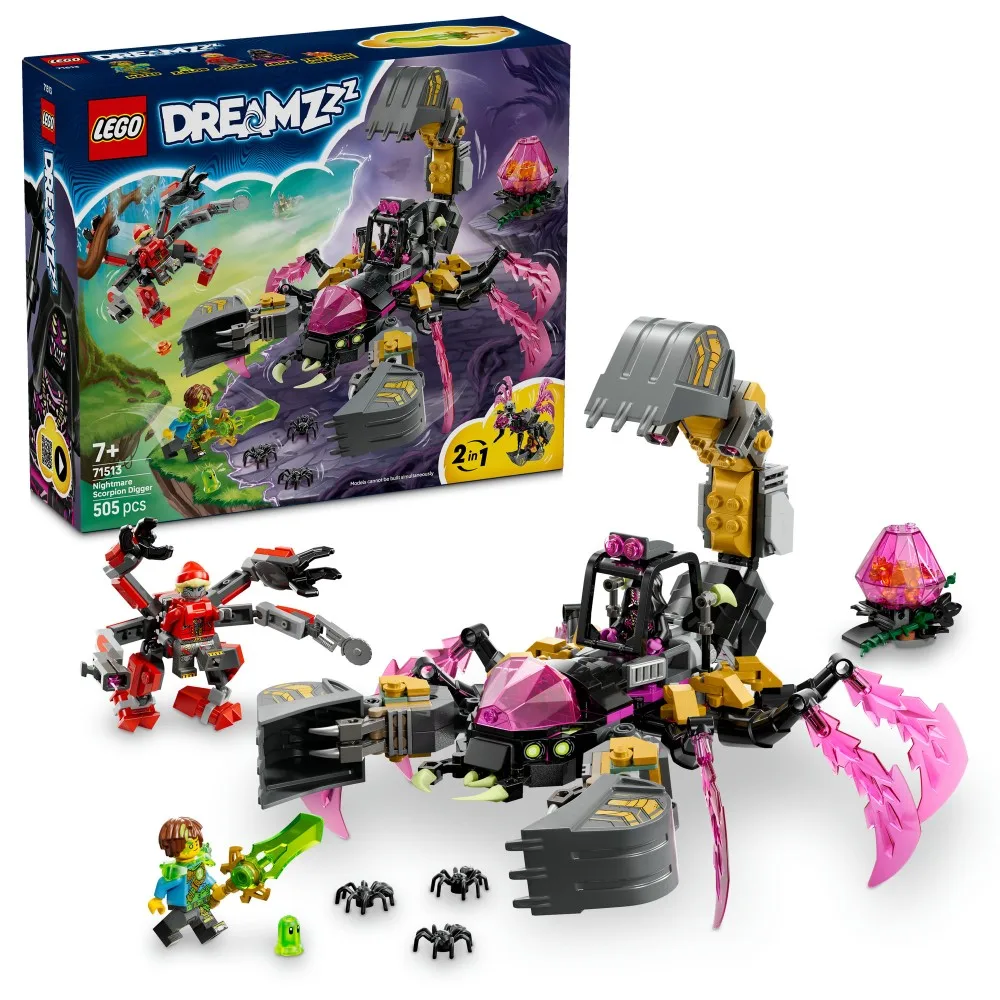 Конструктор LEGO DREAMZzz 71513 Ночной кошмар скорпион-экскаватор