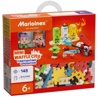 Конструктор Marioinex Mini Waffle CITY 906286 Пожарная операция 148 деталей арт. 906286 / Конструктор Мариоинекс