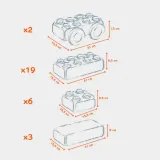 Конструктор Marioinex 903711 Крупные строительные кирпичи 30 деталей с колёсами арт. 903711 / Конструктор Мариоинекс — фото 4