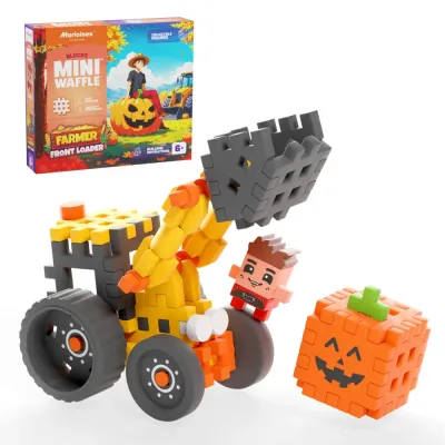 Конструктор Marioinex Mini Waffle FARMER 907481 Фронтальный погрузчик 50 деталей арт. 907481 / Конструктор Мариоинекс