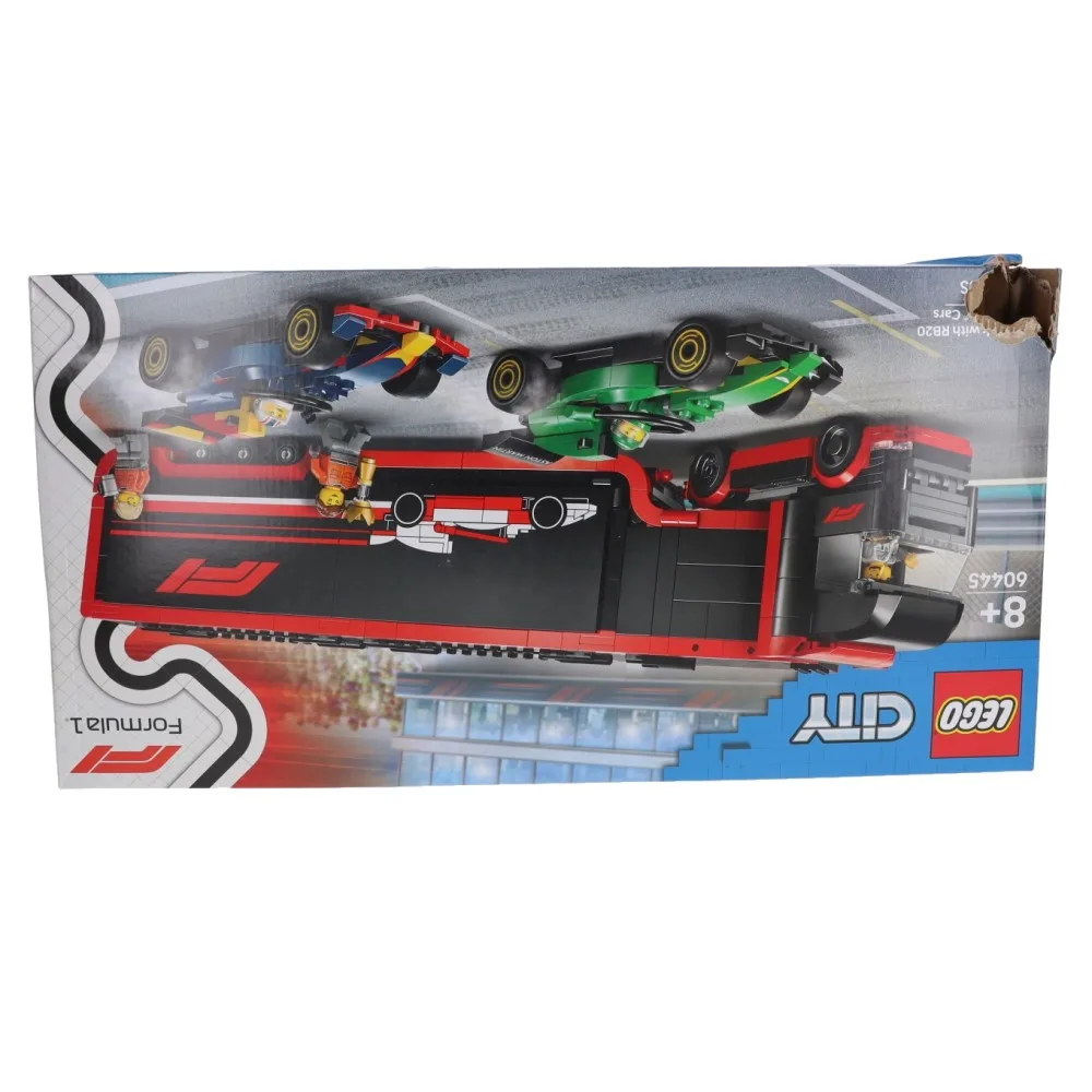 Конструктор LEGO City 60445 Грузовик Формулы 1 с болидами RB20 и AMR24