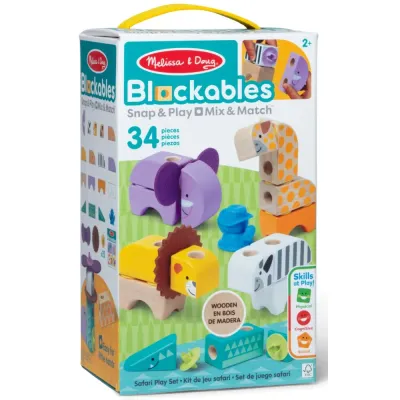 Spin Master 93469 20155261 — Конструктор Melissa & Doug Blockables Деревянные зверушки сафари 34 детали