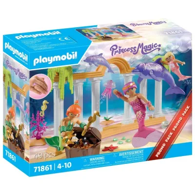 Игровой набор Playmobil 71861 Русалочки с сокровищем и дельфином Princess Magic 71861 49 деталей