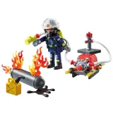 Игровой набор Playmobil 71826 Пожарный с водяным насосом 71826 42 детали — фото 2