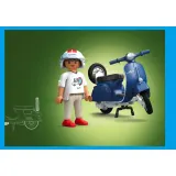 Игровой набор Playmobil 71622 Мотороллер Vespa 150 Sprint Veloce 1969 синий 71622 16 деталей — фото 2