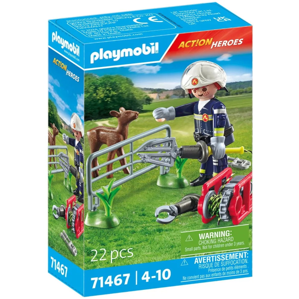 Игровой набор Playmobil 71467 Пожарная бригада Спасение животных 71467 22 детали