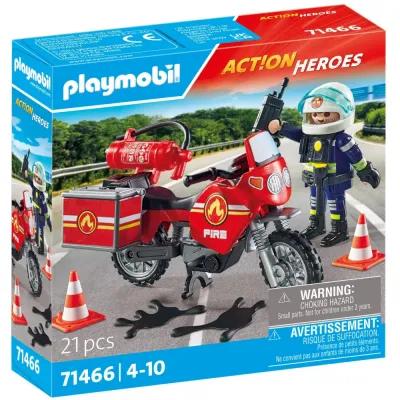 Игровой набор Playmobil 71466 Пожарный мотоцикл на месте аварии 71466 21 деталь