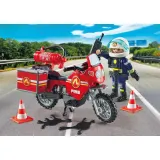 Игровой набор Playmobil 71466 Пожарный мотоцикл на месте аварии 71466 21 деталь — фото 3