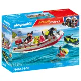 Игровой набор Playmobil 71464 Пожарный катер с гидроциклом 71464 52 детали — фото 1