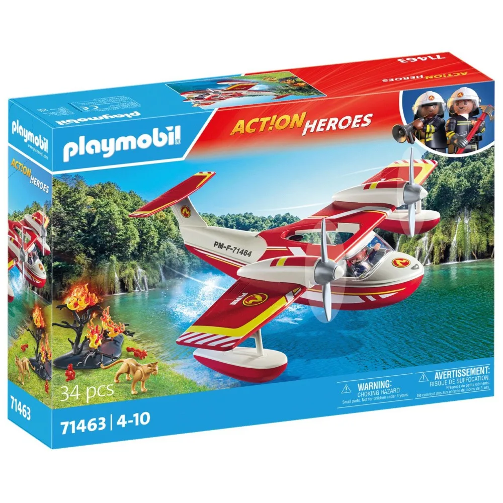Игровой набор Playmobil 71463 Пожарный самолёт с функцией тушения 71463 34 детали