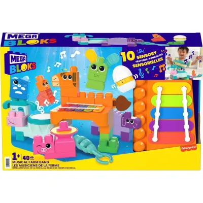 Конструктор Mega Bloks Fisher-Price HPB46 Музыкальные животные фермы 40 деталей