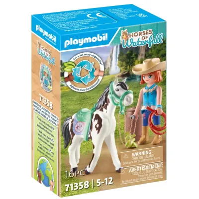 Playmobil Horses 71358 of Waterfall Элли и кобыла Сойдаст 16 деталей