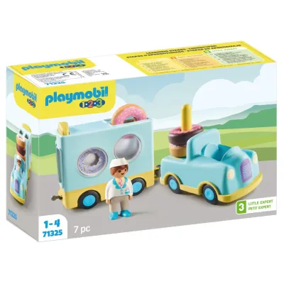 Playmobil 71325 1.2.3 Весёлый фургон с пончиками 7 деталей