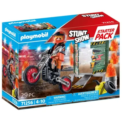 Игровой набор Playmobil 71256 Каскадёрское шоу со стеной огня 71256 29 деталей