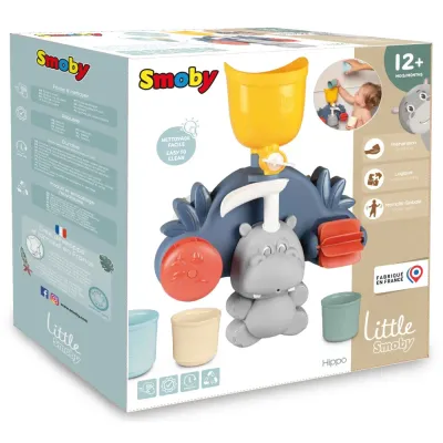 Игрушка для купания Smoby Little 140405 бегемот развивающая для малышей от 12 месяцев