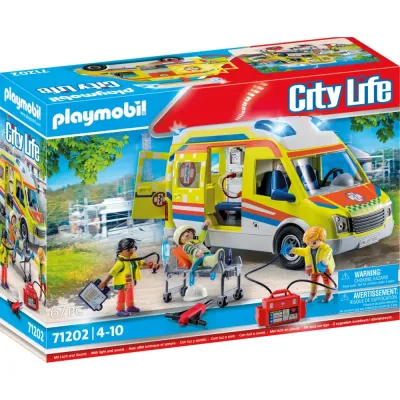Playmobil City Life 71202 Машина скорой помощи со светом и звуком 67 деталей