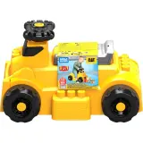 Fisher Price HDJ29 — Детская машинка-каталка Fisher-Price Mega Bloks CAT с 10 кубиками — фото 1