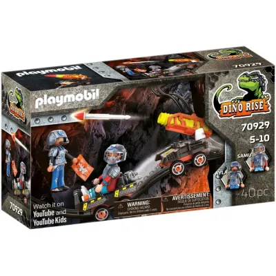 Игровой набор Playmobil Dino Rise 70929 «Шахтёрская вагонетка с ракетой» 70929