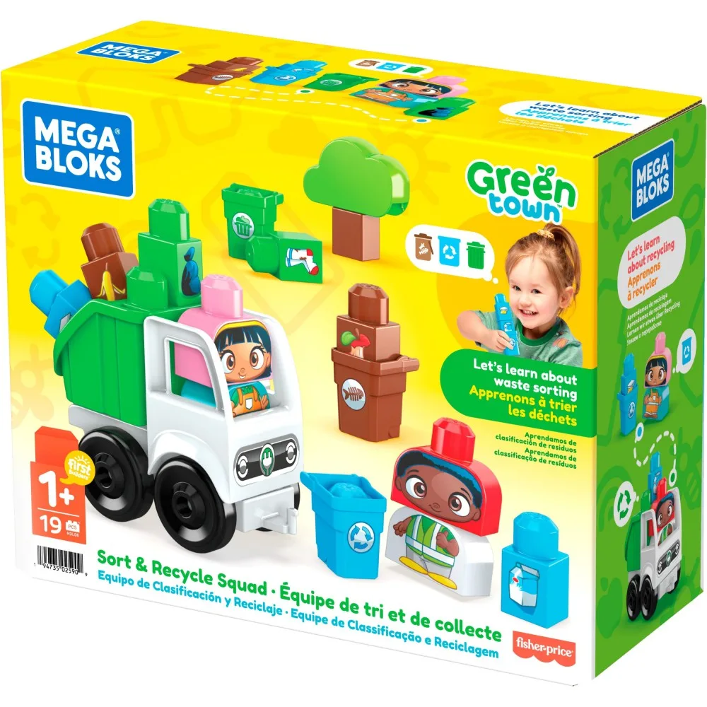 Fisher Price HDL06 — Конструктор Fisher-Price Mega Bloks ЭКО Мусоровоз