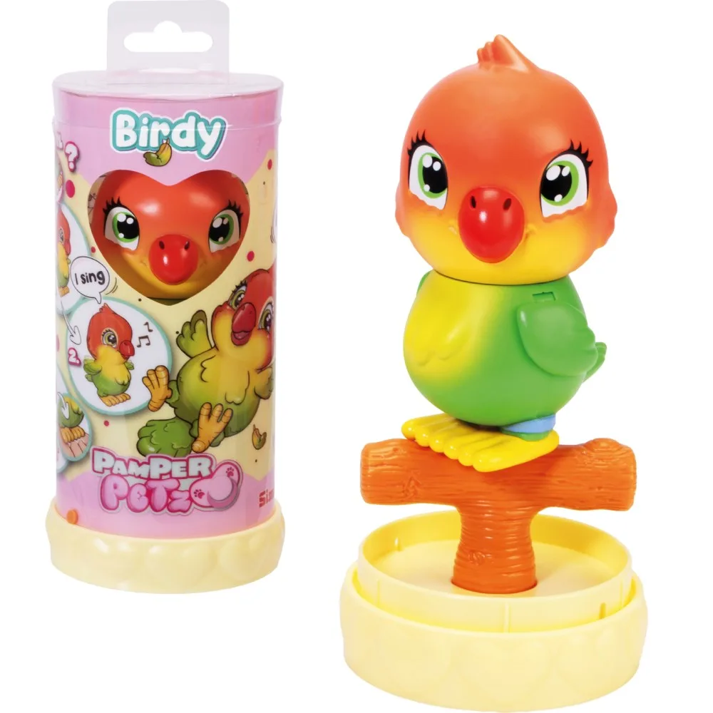 Simba 5950168 — Интерактивная игрушка Pamper Petz Поющий попугай Бёрди 13 см 5950168