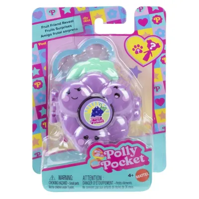 Mattel JKC86 JKC88 — Компактный набор-сюрприз Polly Pocket Фрукты Виноград с куколкой JKC88