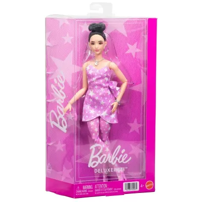 Mattel HYV24 JJN71 — Кукла Barbie Deluxe номер 11 в розовом наряде со звёздочками JJN71