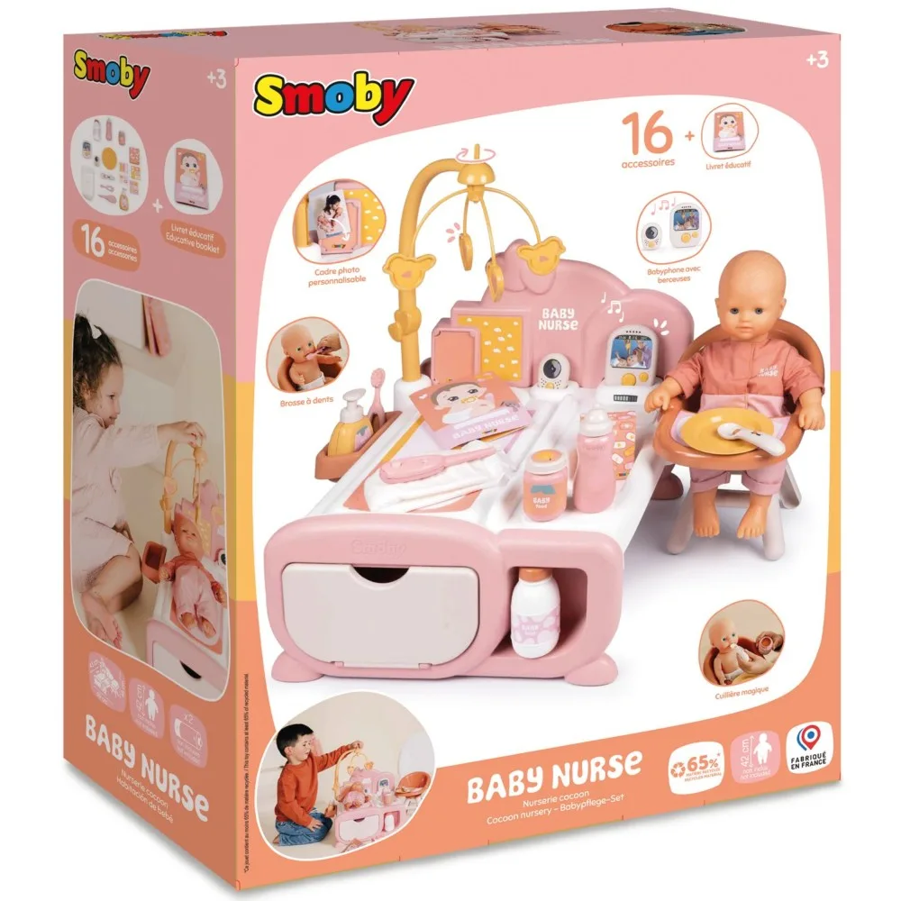 Игровой набор Smoby Baby Nurse 220393 Электронный уголок няни для куклы с 16 аксессуарами 220393