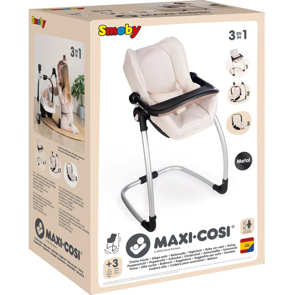 Стульчик для кормления 3-в-1 Smoby Maxi-Cosi Quinny 240245 для куклы до 42 см бежевый 240245