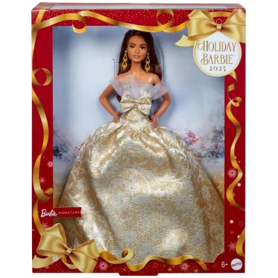 Mattel JBH97 — Коллекционная кукла Barbie Signature Рождественская шатенка JBH97