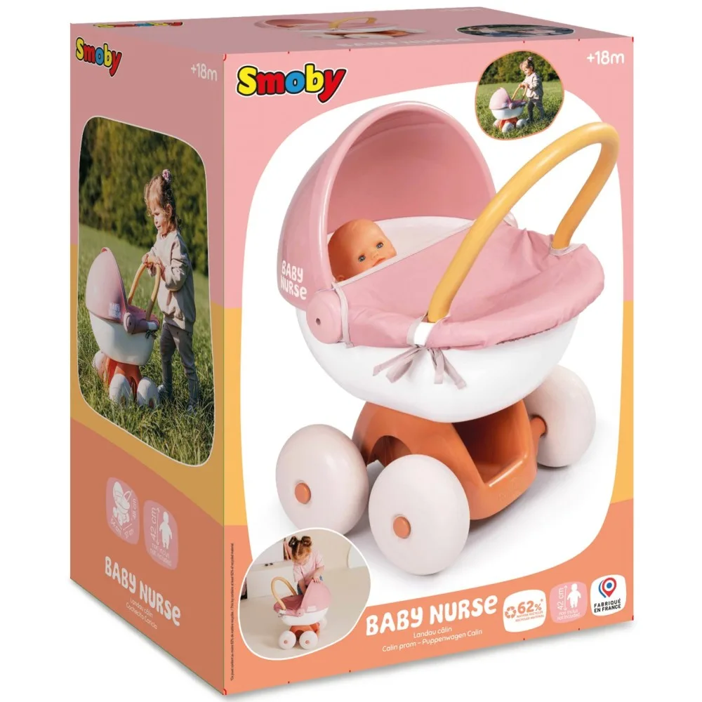 Коляска-люлька с капюшоном Smoby Baby Nurse 220395 для куклы до 42 см 220395